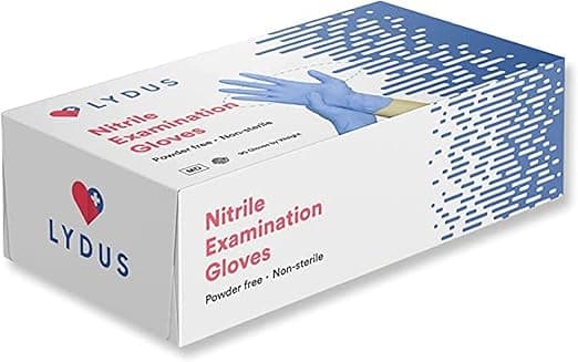 OSTC Lydus 4 Mil Latex Free Nitrile Textured Finger Exam Gloves - Large (Box of 100)