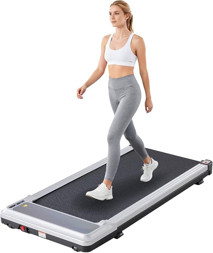 Sweetcrispy Compact Treadmill for Small Spaces, Quiet Under-Desk Walking Pad, Slim &amp; Portable Design for Home Office Workouts, Easy to Store, Ideal for Apartments and Work-from-Home Fitness