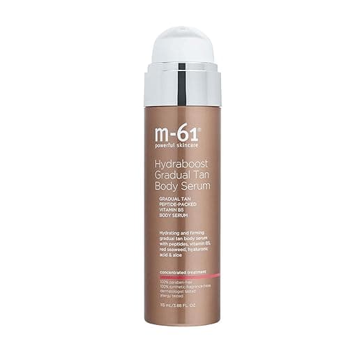 m-61 Hydraboost Gradual Tan Body Serum | Hydrating, Firming, Tanning Body Serum For A Sun-Kissed Glow. With Hyaluronic Acid, Vitamin B5, and Aloe. Unscented, Streak-Free - 3.8 Fl Oz