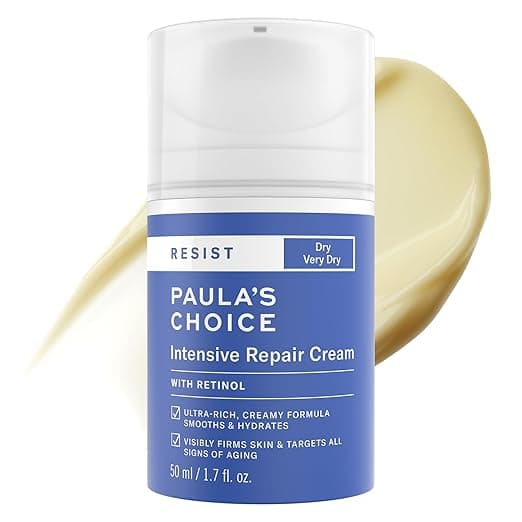 Paula&#x27;s Choice RESIST Intensive Repair Cream with Retinol, Hyaluronic Acid &amp; Jojoba, Concentrated Anti-Aging Moisturizer for Dry, Chapped Skin, 1.7 Ounce