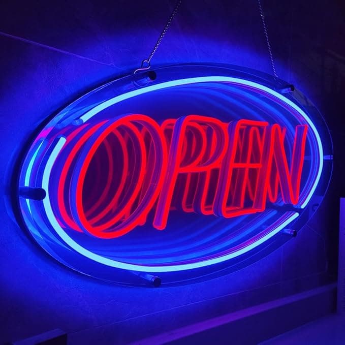 OPEN Signs for Business - Neon Sign for Business Ultra Bright LED, High Visibility Neon OPEN Sign with ON/OFF Switch, Advertisment Board for Bars, Stores, Coffee Shop, Hotel, Window, Outdoor