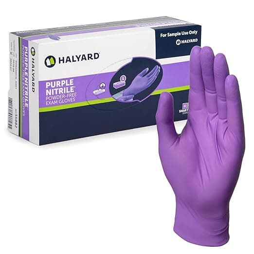 HALYARD PURPLE NITRILE Exam Gloves, Powder-Free, Non-Sterile, 5.9 mil, 9.5&quot;, Purple, X-Large, 55084 (Case of 900)