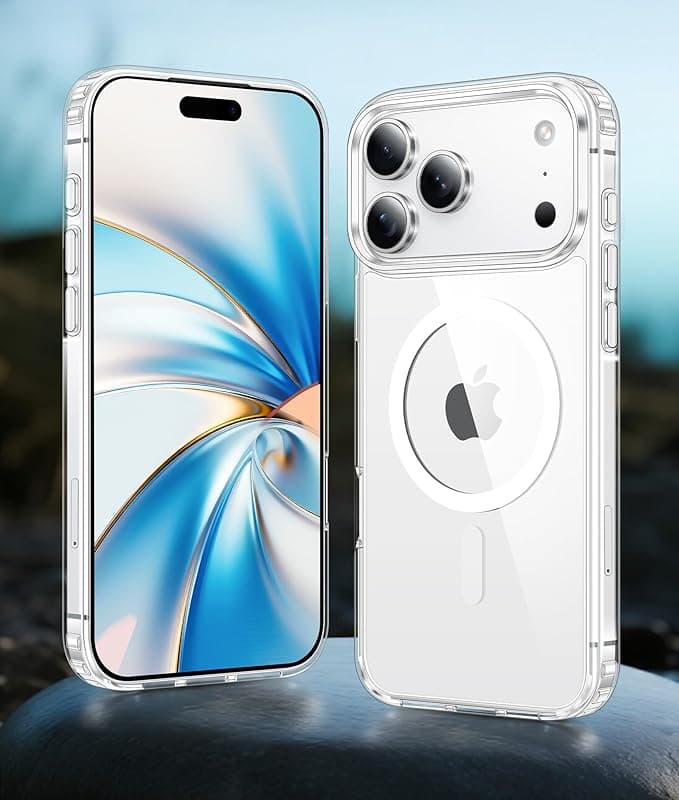 for iPhone 17 Pro Case: Strong Magnetic Anti-Yellowing Slim Clear Phone Case | Military Grade Protection, Shockproof Drop Protective Thin Transparent Cover (Clear Crystal)