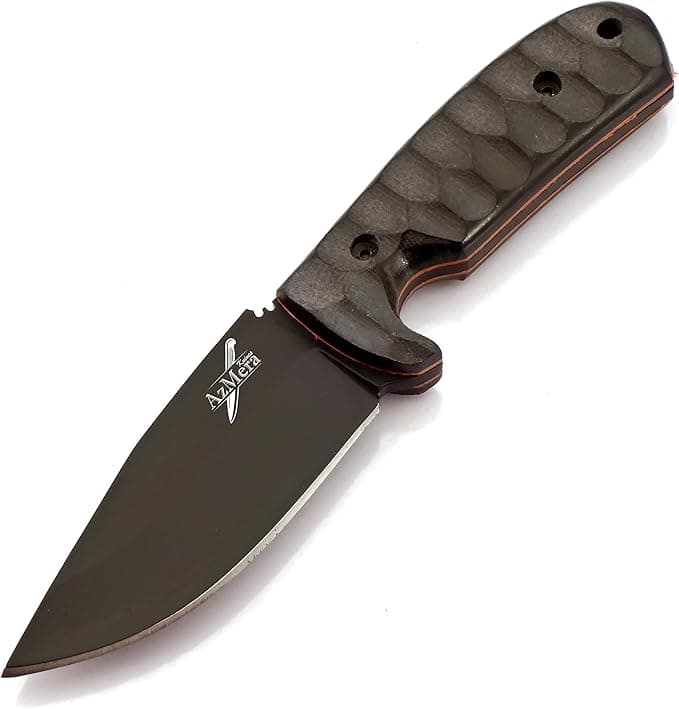 Azmera Skinning Knife, Non Slip Grip Fixed Blade Knife, Stainless Steel Hunting Knife with Sheath, Skinner Knife Ideal for Survival, Camping, and Skinning