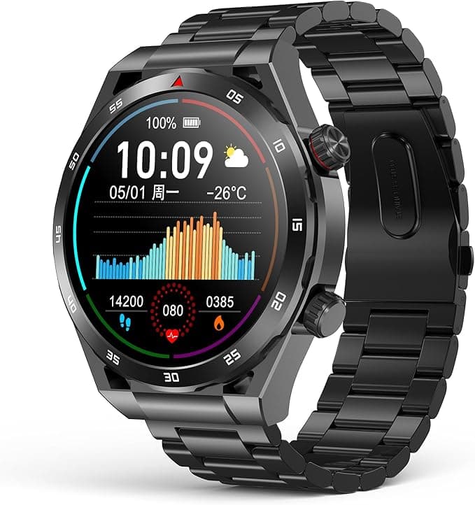 EarlySincere Smart Watches for Men with Blood Pressure, 1.39&quot; HD Fitness Watch, Smartwatches with Heart Rate Blood Oxygen Sleep Monitor for Android and iPhone, Comes with Replaceable Silicone Strap