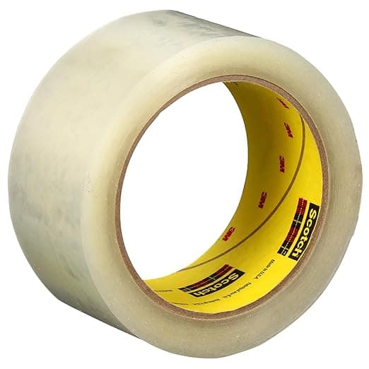 Scotch High Tack Box Sealing Tape 375+, Film Backing with Synthetic Rubber Adhesive, Clear Color, 48 mm x 50 m, 36/Case