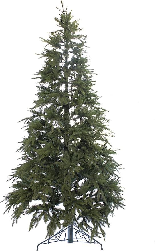 Perfect Holiday 6&#x27; Northern Shasta Fir Christmas Tree | 942 Tips, Dia 47&quot; | Includes Metal Stand, Green (PEM186-6)